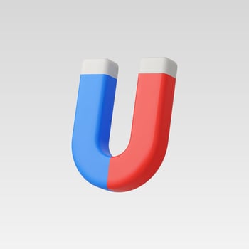 3d Realistic Magnet icon illustration vector