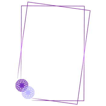 A purple rectangle frame with a floral pattern png