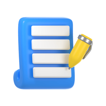 write document 3d icon png