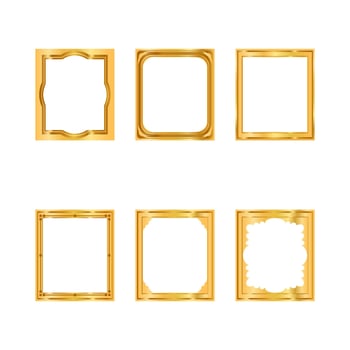 Collection of gold colored frames vector
