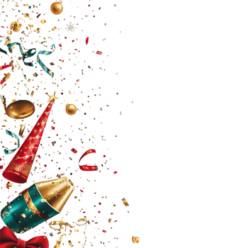 Happy New Year Social Media Banner on transparent background png