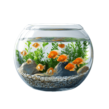 Fish Bowl Aquarium on transparent background png