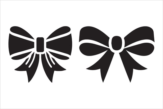 Black bow drawing silhouette art illustration vector