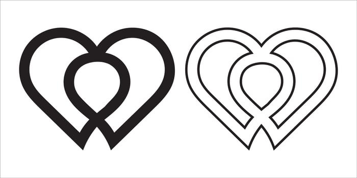 Heart set. Love icons design of illustration vector