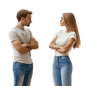 A man and woman standing next to each other png