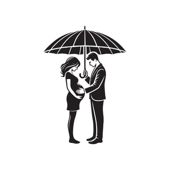 Expecting a Child Happy Couple Illustration vector