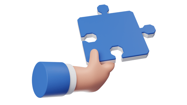 Hand hold blue Jigsaw puzzle. png
