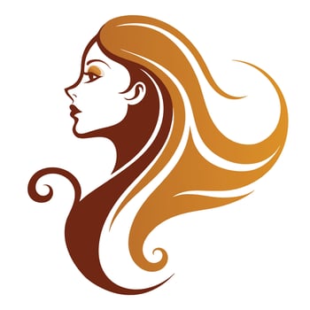 Elegant Woman Profile with Flowing Hair vector