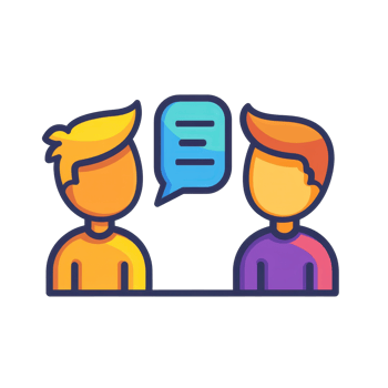Business Meeting Icon with Speech Bubbles Representing Communication png