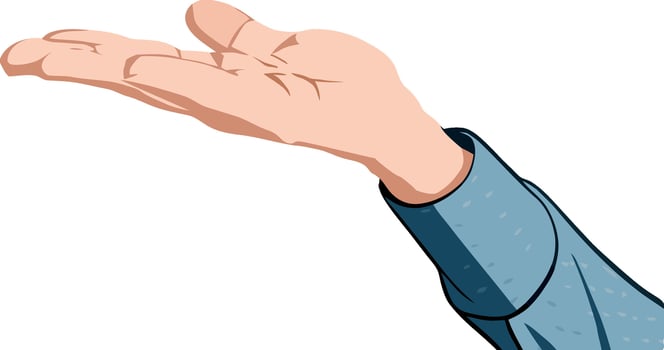 A cartoon hand reaching out to someone vector