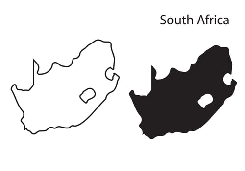 South Africa map silhouette, South Africa country vector