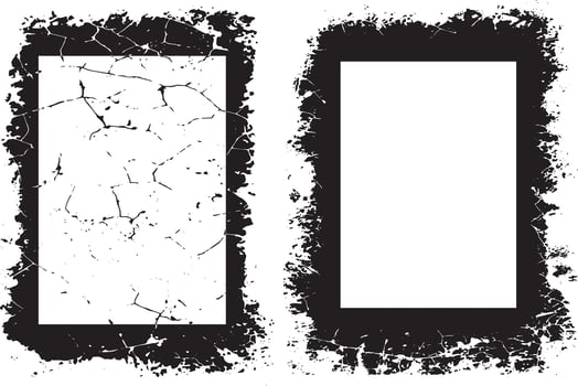 Contrasting Grunge Frames, A Duo of Rectangular Frames with Distressed and Splattered Textures for Artistic Visual Displays vector