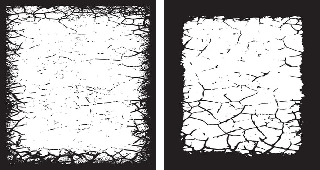 Black And white Vintage Grunge texture photo Frames, A Duo of Rectangular Frames with Distressed and Splattered Textures for Artistic Visual Displays vector