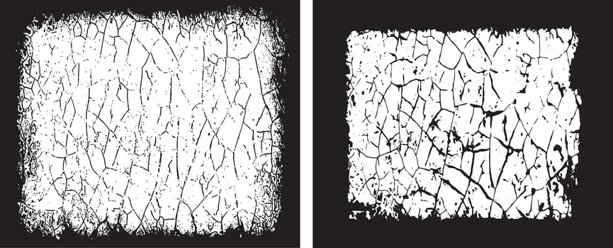 Black And white Contrasting Grunge texture photo Frames, A Duo of Rectangular Frames with Distressed and Splattered Textures for Artistic Visual Displays vector
