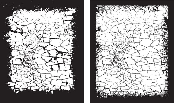 Grunge Border Frames Distressed and Jagged Rectangular Frames for Artistic and Edgy Visual Projects vector
