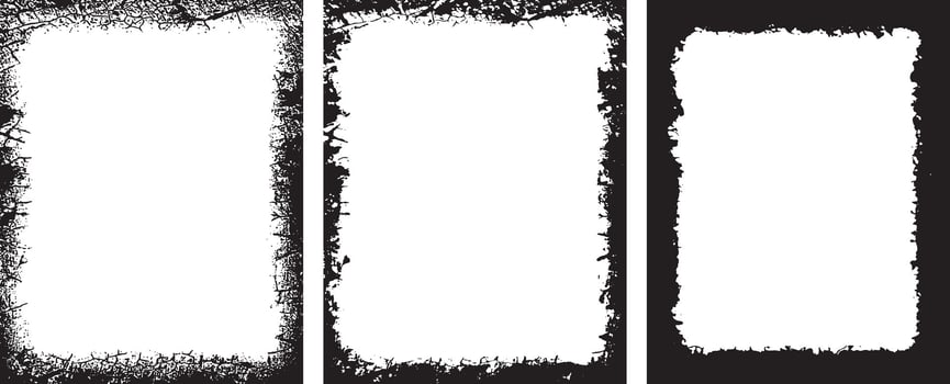 Grunge Border Frames bundle, Distressed and Jagged Rectangular Frames set for Artistic and Edgy Visual Projects vector