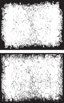 Vintage Grunge Border Frames Collection, Distressed and Jagged Rectangular Frames for Edgy and Dynamic Visual Projects set, vector
