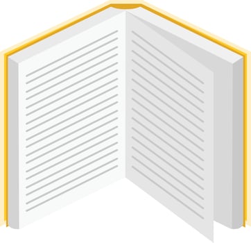 Open book displaying lines of text, inviting engagement in reading, studying, and education, emphasizing the importance of literature and the pursuit of knowledge vector
