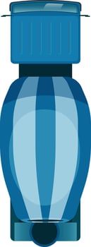 Top view of a blue cement mixer truck, showcasing the rotating drum and the vehicle's design, ideal for construction and transportation themes vector