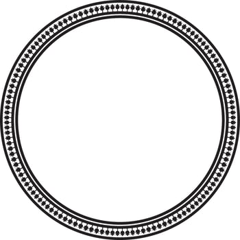 monochrome round byzantine ornament. Circle, border, frame of ancient Greece and Eastern Roman Empire. Decoration of the Russian Orthodox Church. vector