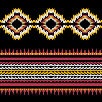 Ethnic Native Bohemian Textile Carpet Navajo Motif Abstract Design. vector