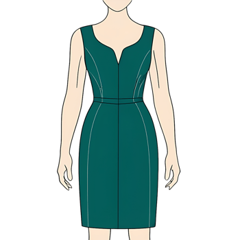 Woman in a green dress, with a transparent background png