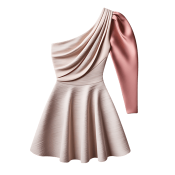 Dress with a pink sleeve and a pink bow png