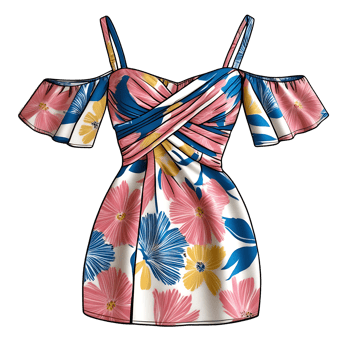 Dress with flowers on it png