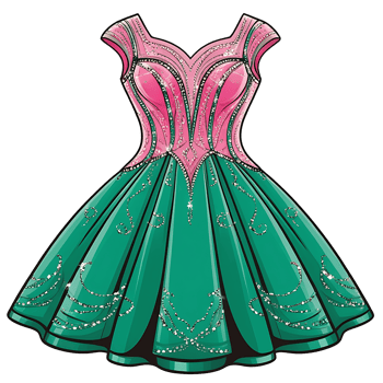 Green dress with pink accents png
