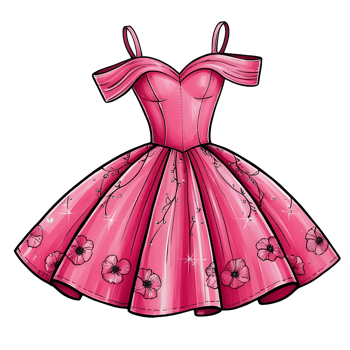Pink dress on a transparent background png