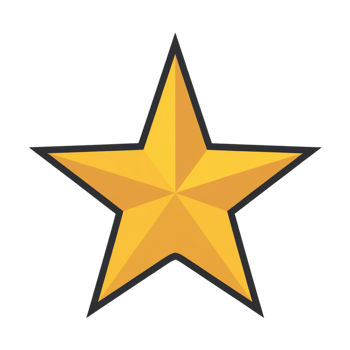 Radiant Golden Star Symbolizing Brilliance and Triumph in a Vivid Artistic Representation png