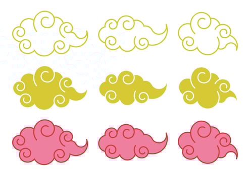 Chinese cloud decoration set vector