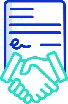 Signing a contract with a handshake vector