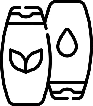 A black and white image of two bottles with a leaf on them vector