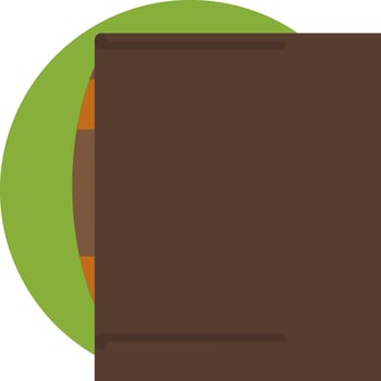 A brown wallet with a green and orange circle vector