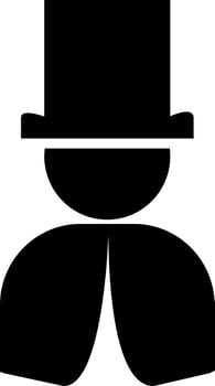A black and white silhouette of a man in a top hat vector