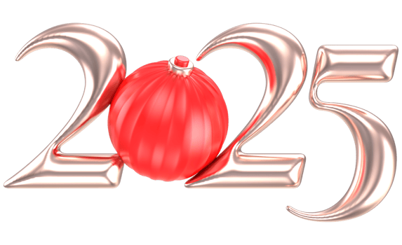 Ball Red With Copper Rough Number 2025 3D Render png