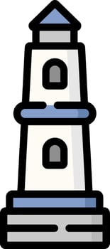 A lighthouse icon with a blue roof vector