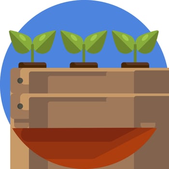 A cartoon illustration of a plant growing in a pot vector