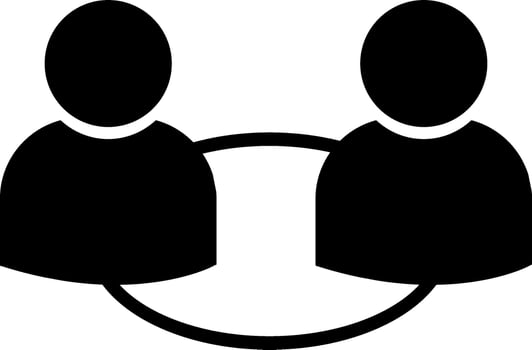Two people are holding hands in a circle vector