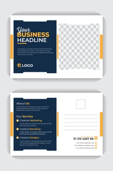 Business postcard design template, Marketing poster business promotion Corporate flyer template vector