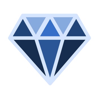 blue diamond icon, isolated on a white background vector