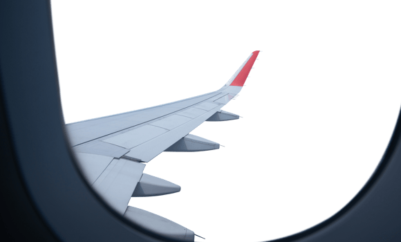 Airplane wing isolated on transparent png