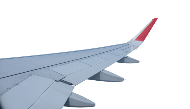 Airplane wing isolated on transparent background png
