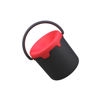 Paint bucket isolated 3d render icon illustration png