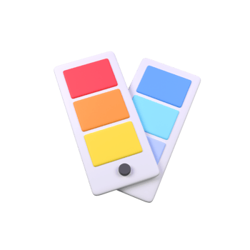 Color chart isolated 3d render icon illustration png