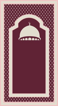 burgundy keffiyeh style prayer mat vector