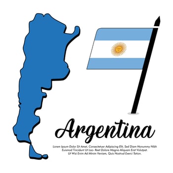 Argentina flag or map banner Argentina flag white background illustration design Argentina independence day banner design vector