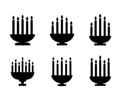 Modern Kinara Silhouette Template vector