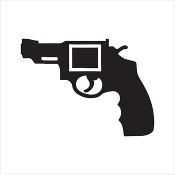 Revolver silhouette white background vector